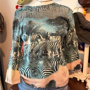 CACTUS FLOWER Zebra Print Women's Top
